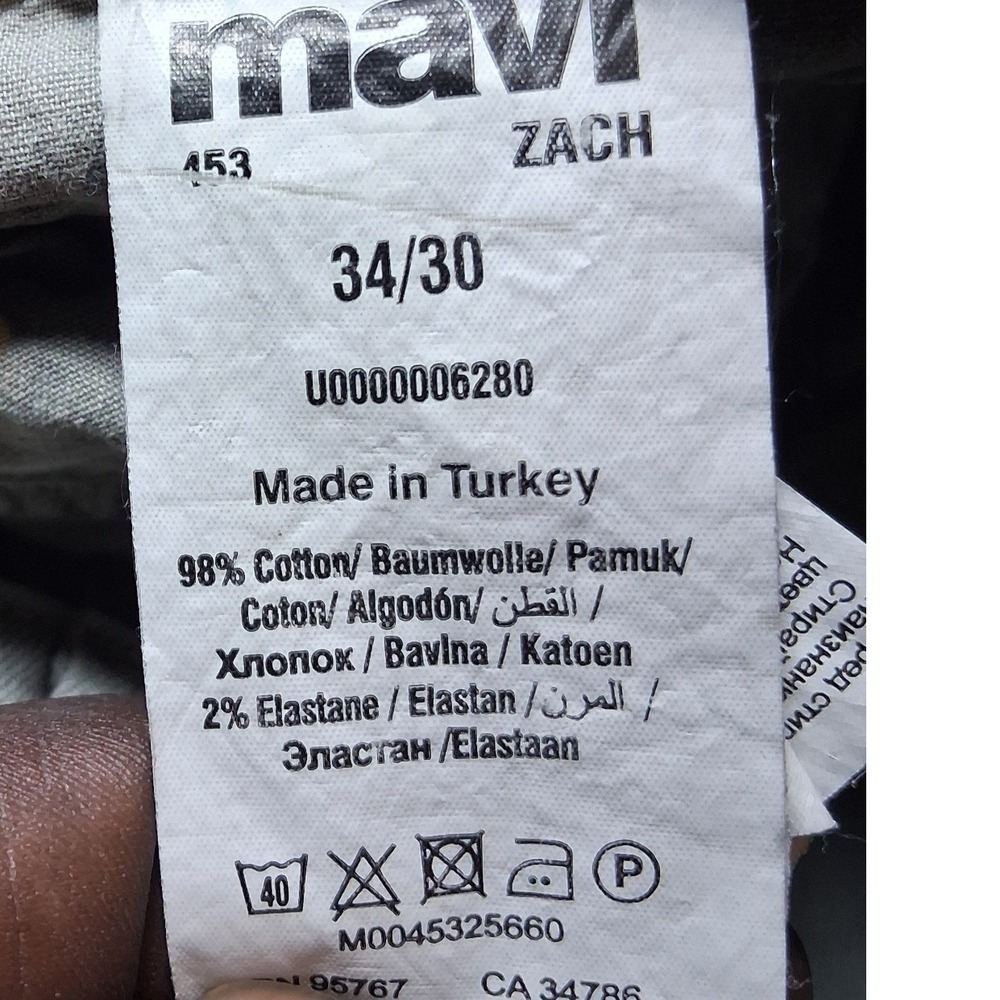Mavi Zach Straight Leg Jeans Bundle Mens 34x30 Dark Indigo and Khaki Tan 2 Pairs - Picture 15 of 16